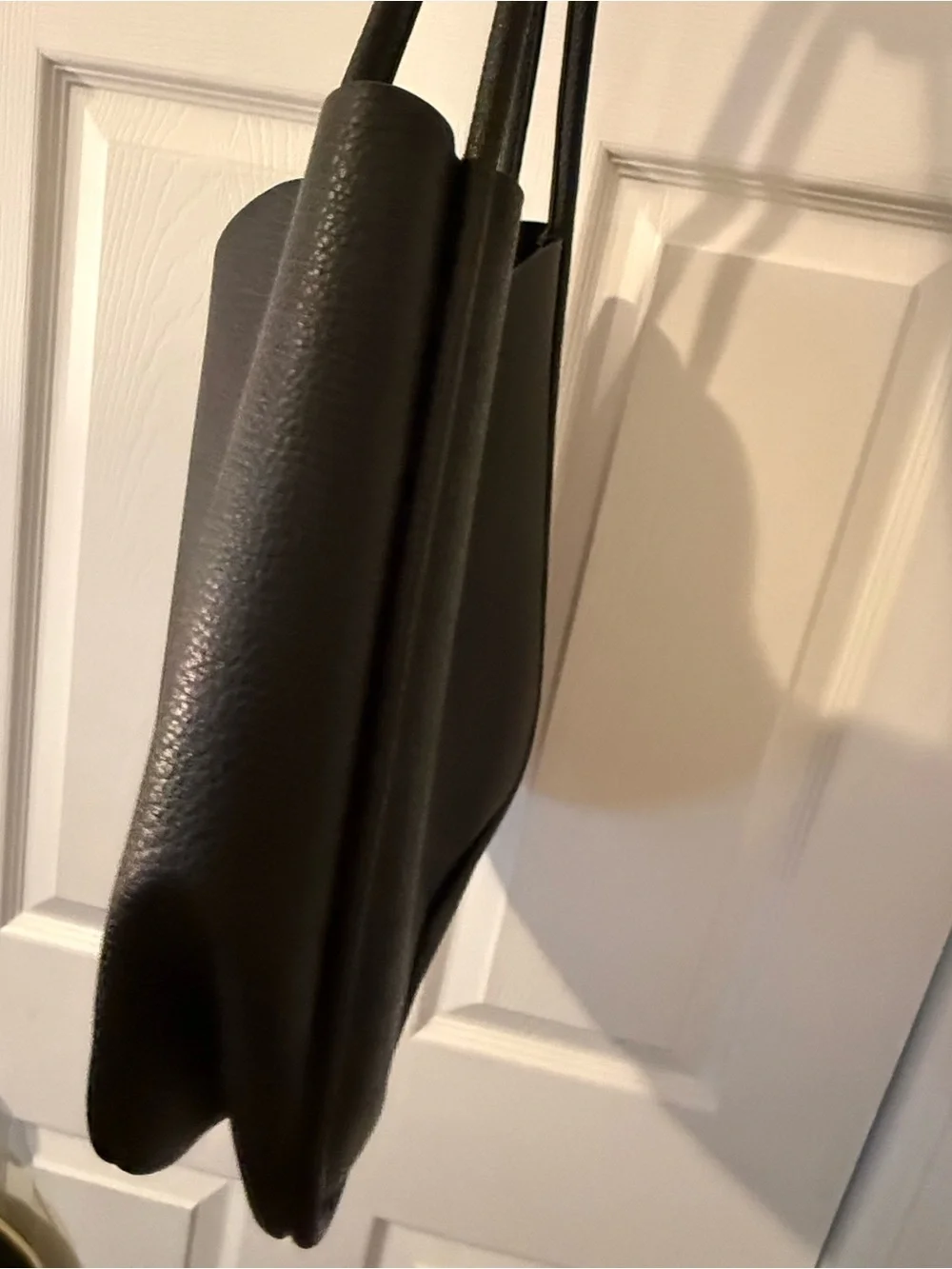 NEWBELLA Black Pebbled Faux Leather Shoulder Tote Bag Minimalist Everyday Purse